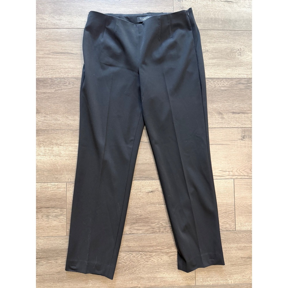 Talbots Petites Black Straight Leg Dress Pants Trousers 8P Side‎ Zip NEW